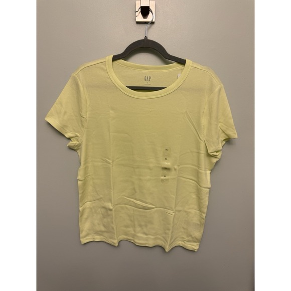 Gap Ribbed Crewneck T-Shirts Women's XL Blue and Yellow Set of 2 Stretch Tees - Picture 10 of 16